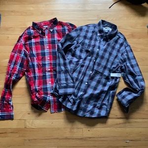 NWT Lot (2) Old Navy Mens Button Down Shirts- Size L